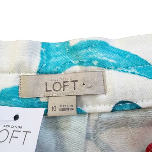 Ann Taylor LOFT Watercolor Floral Drawstring Skirt Size 10 NEW Whisper White - Picture 12 of 15